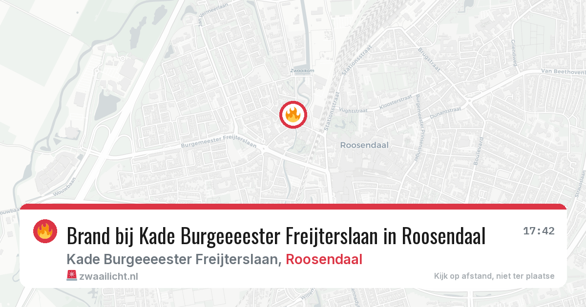 Brand bij Kade Burgeeeester Freijterslaan in Roosendaal — 28 jun 2026