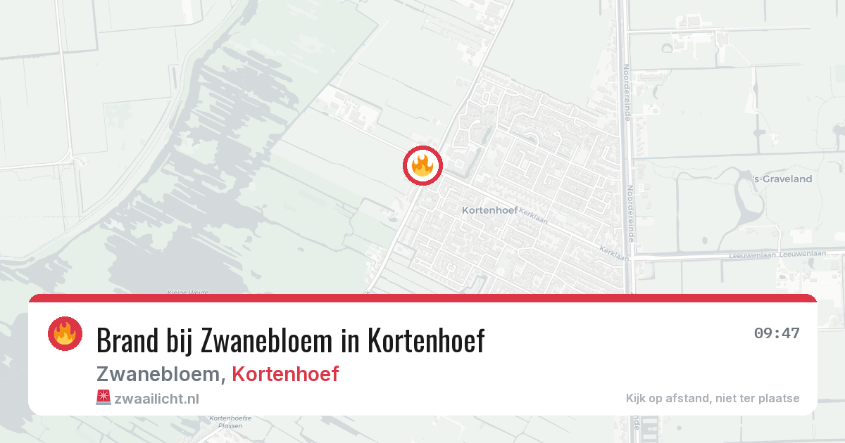 Brand bij Zwanebloem in Kortenhoef — 6 mei 2026