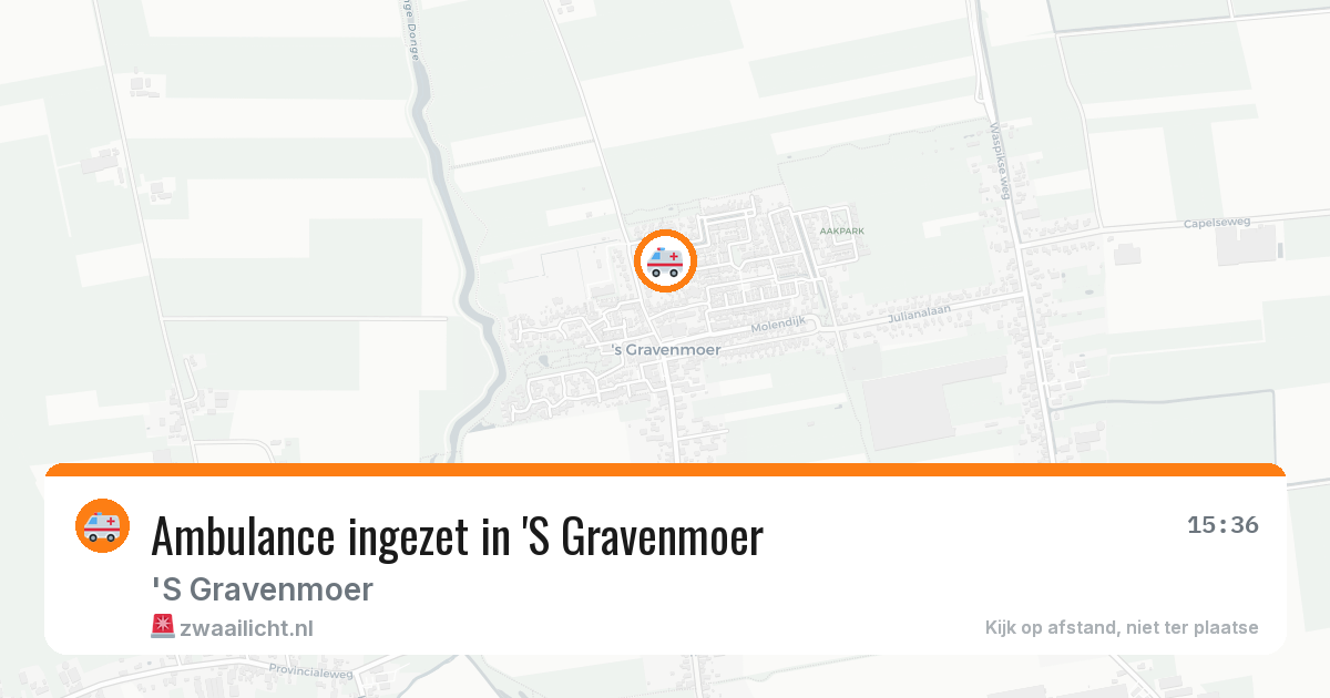Ambulance ingezet in 'S Gravenmoer — 24 mei 2026