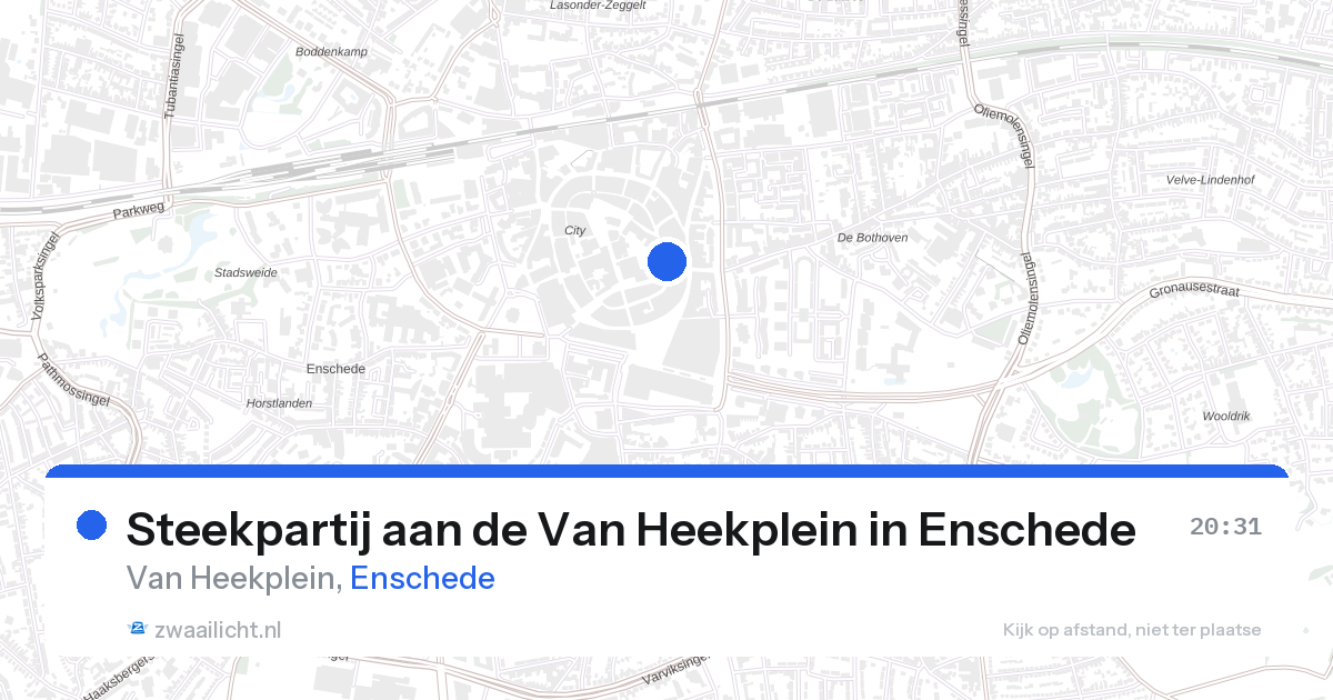 Steekpartij aan de Van Heekplein in Enschede — 26 aug 2026