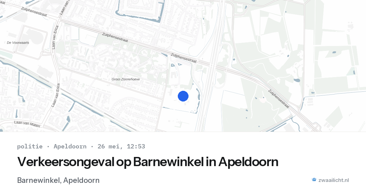 Verkeersongeval op Barnewinkel in Apeldoorn — 26 mei 2026