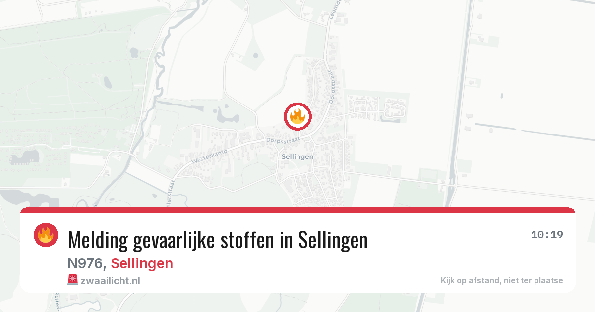 Melding gevaarlijke stoffen in Sellingen — 10 jun 2026