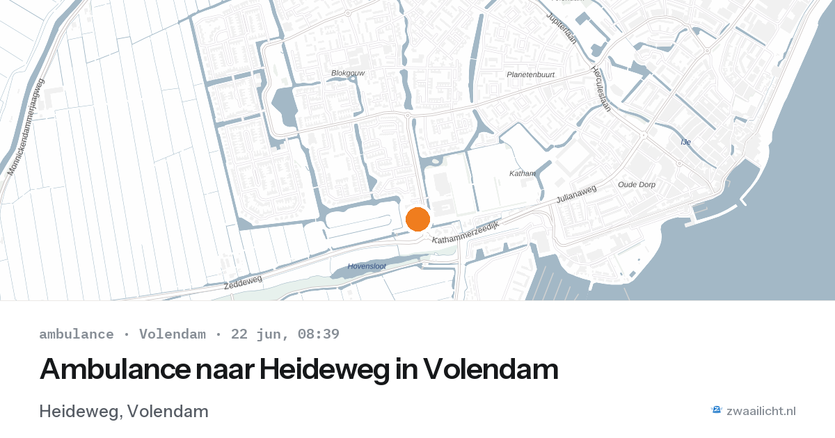 Ambulance naar Heideweg in Volendam — 22 jun 2026