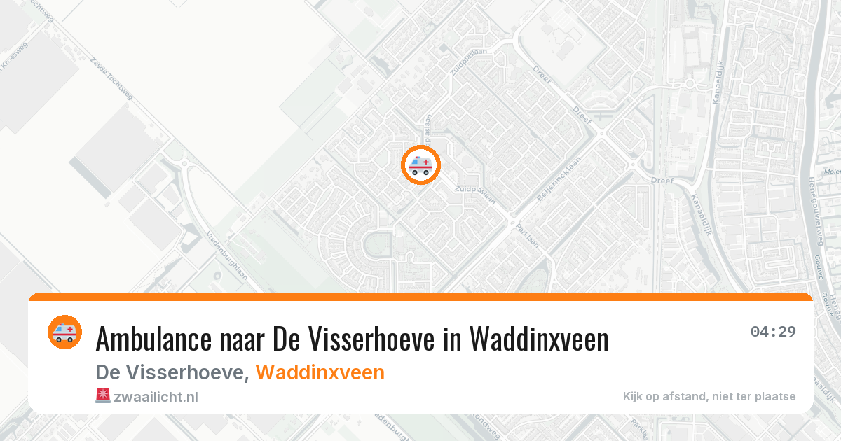 Ambulance naar De Visserhoeve in Waddinxveen — 4 aug 2026