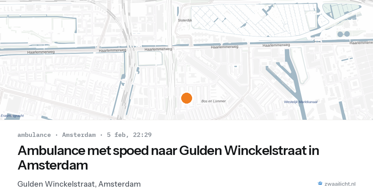 Ambulance met spoed naar Gulden Winckelstraat in Amsterdam — 5 feb 2026