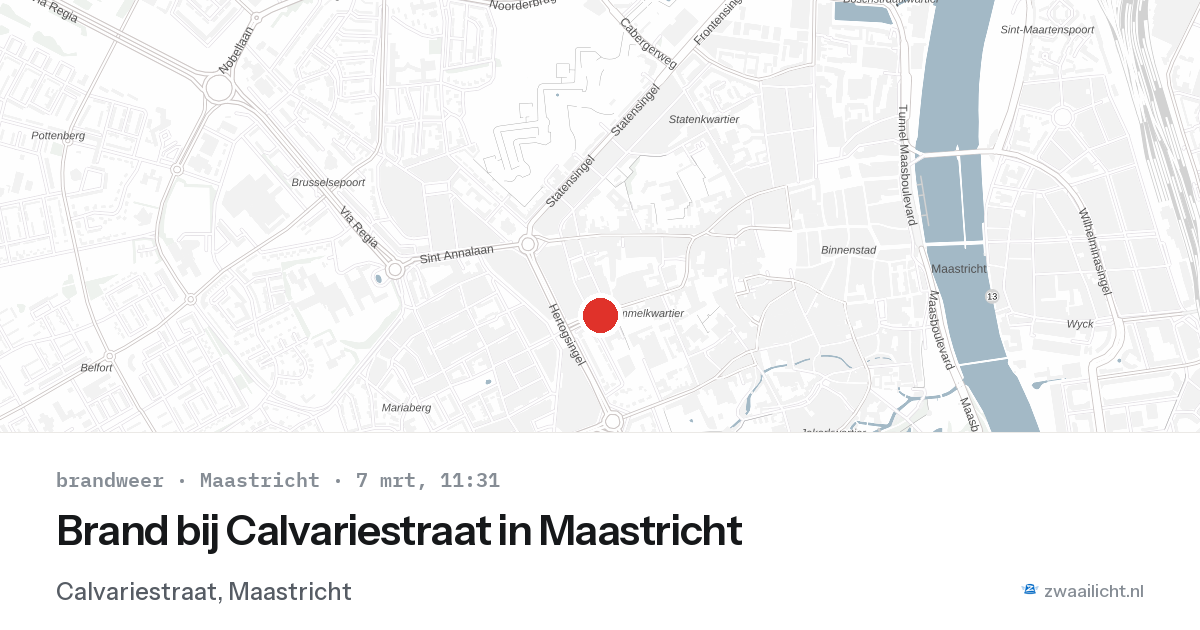 Brand bij Calvariestraat in Maastricht — 7 mrt 2026