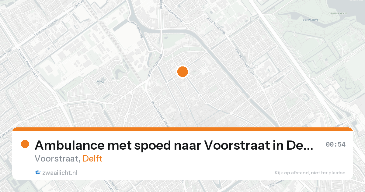 Ambulance met spoed naar Voorstraat in Delft — 22 aug 2026