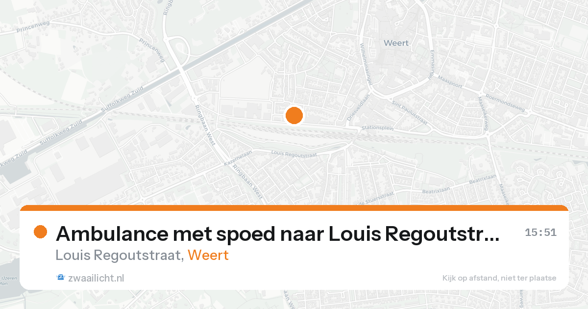 Ambulance met spoed naar Louis Regoutstraat in Weert — 18 aug 2026