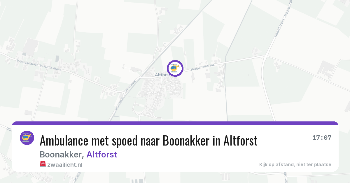 Ambulance met spoed naar Boonakker in Altforst — 27 jun 2026