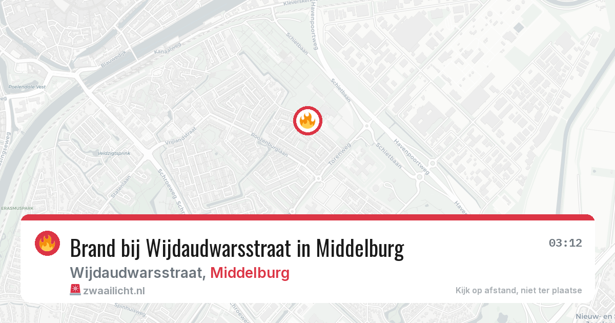 Brand bij Wijdaudwarsstraat in Middelburg — 26 jun 2026