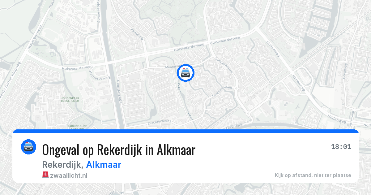 Ongeval op Rekerdijk in Alkmaar — 14 aug 2026