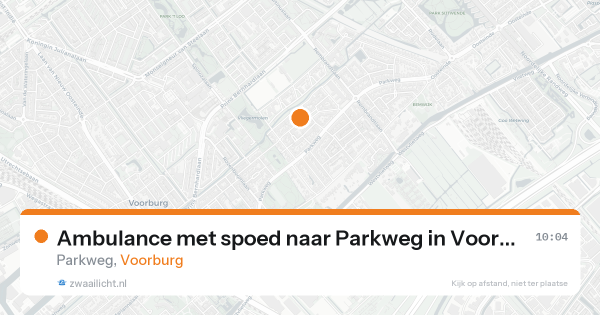 Ambulance met spoed naar Parkweg in Voorburg — 15 aug 2026