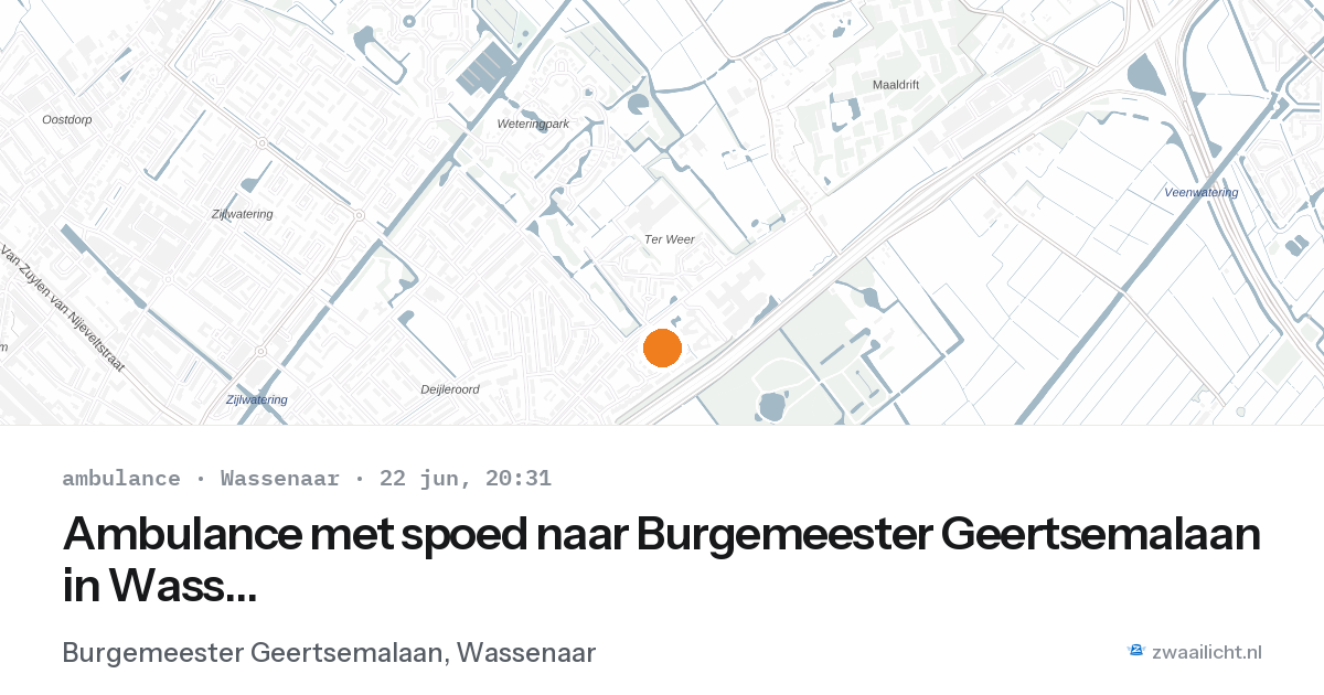 Ambulance met spoed naar Burgemeester Geertsemalaan in Wassenaar — 22 jun 2026
