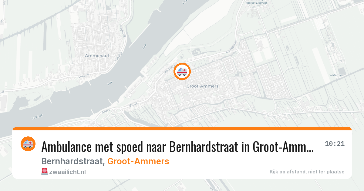 Ambulance met spoed naar Bernhardstraat in Groot-Ammers — 4 jul 2026