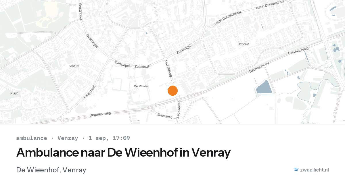 Ambulance naar De Wieenhof in Venray — 1 sep 2026