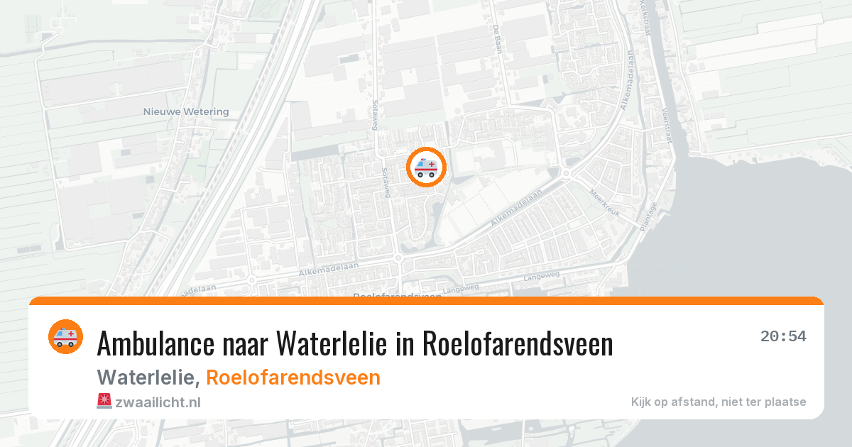 Ambulance naar Waterlelie in Roelofarendsveen — 18 jun 2026