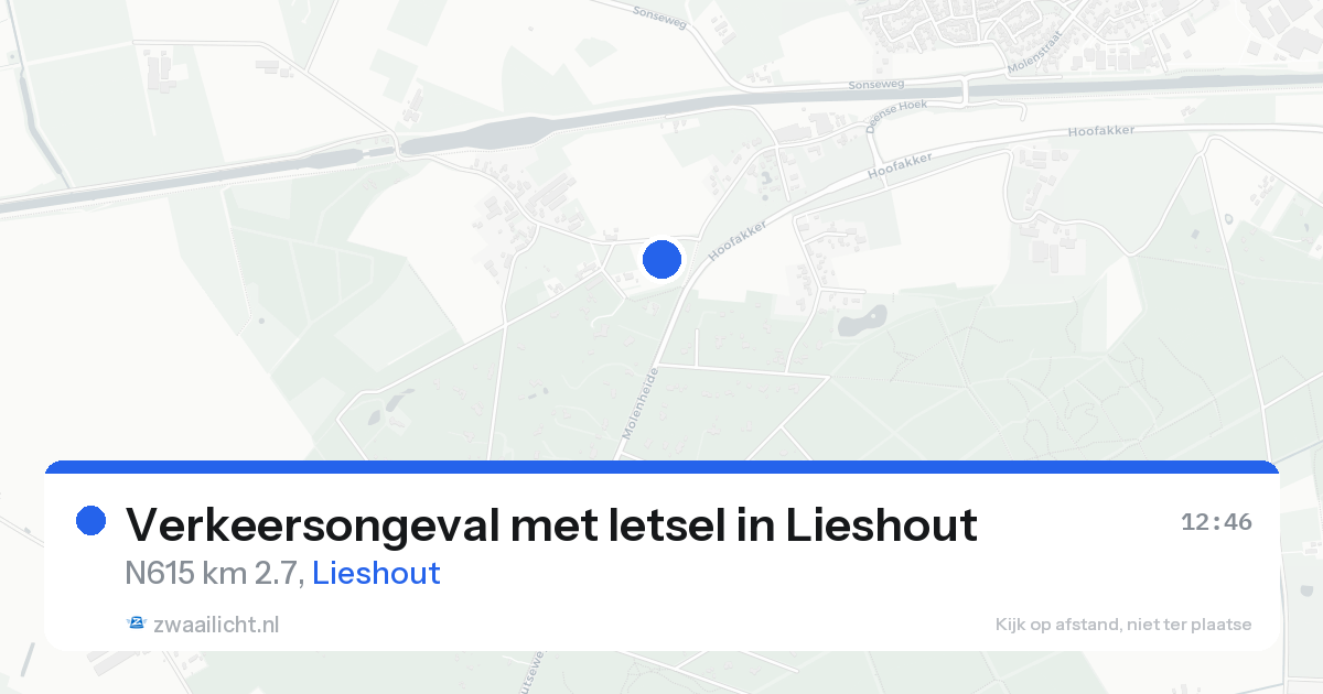 Verkeersongeval met letsel in Lieshout — 16 aug 2026