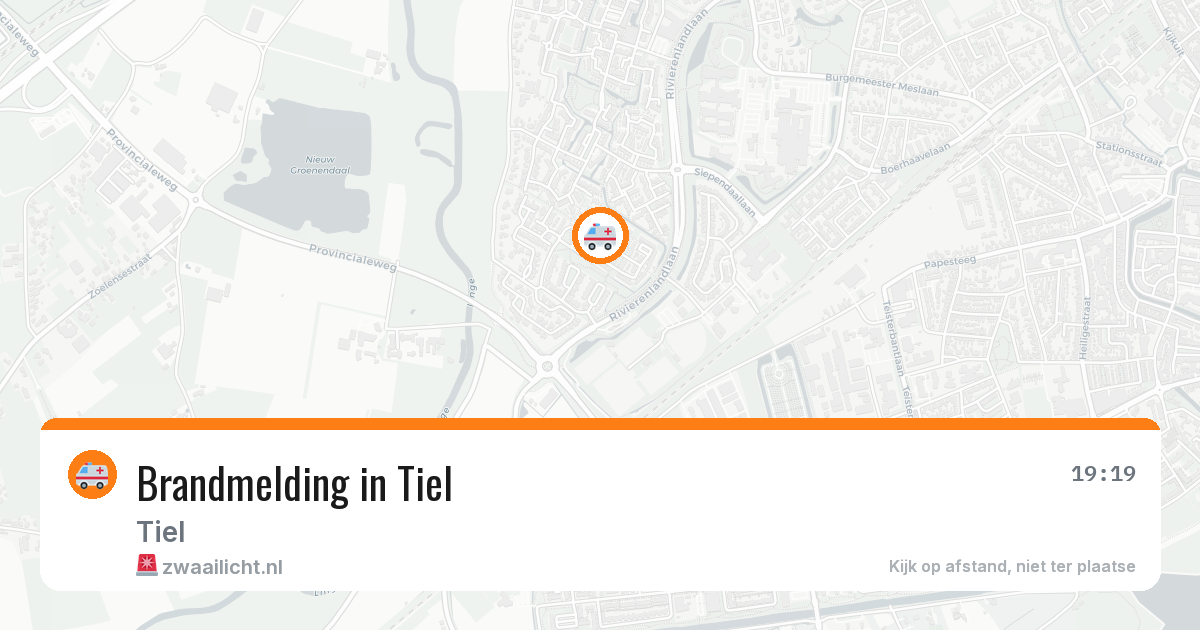 Brandmelding in Tiel — 14 aug 2026