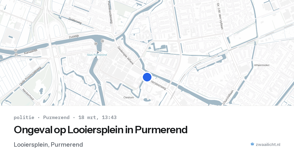 Ongeval op Looiersplein in Purmerend — 18 mrt 2026
