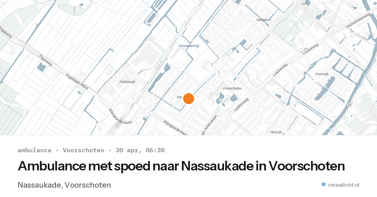 Ambulance met spoed naar Nassaukade in Voorschoten — 30 apr 2026