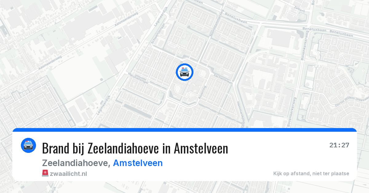 Brand bij Zeelandiahoeve in Amstelveen — 14 mrt 2026