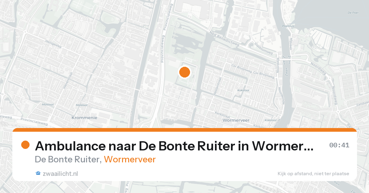 Ambulance naar De Bonte Ruiter in Wormerveer — 29 mei 2026