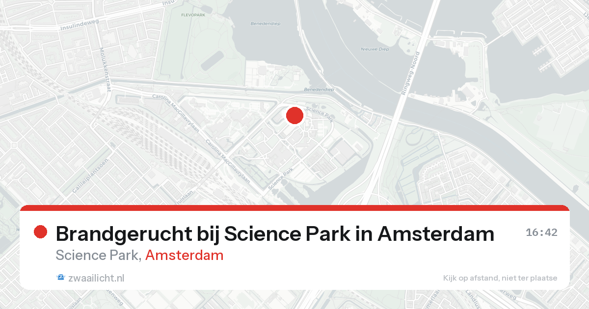 Brandgerucht bij Science Park in Amsterdam — 31 mei 2026