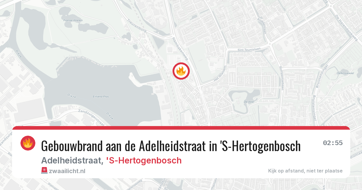 Gebouwbrand aan de Adelheidstraat in 'S-Hertogenbosch — 28 jun 2026