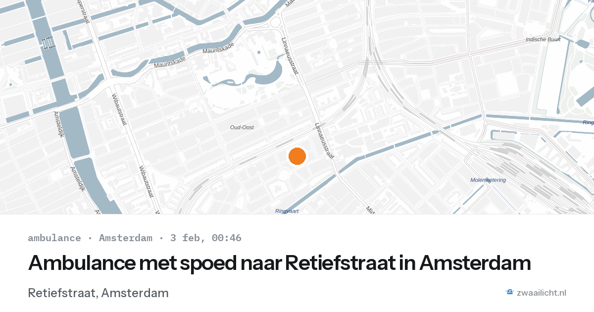 Ambulance met spoed naar Retiefstraat in Amsterdam — 2 feb 2026