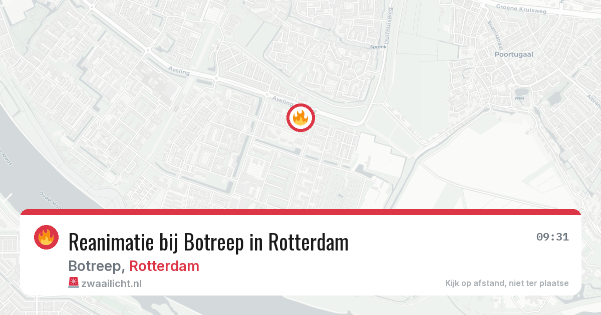 Reanimatie bij Botreep in Rotterdam — 17 mrt 2026