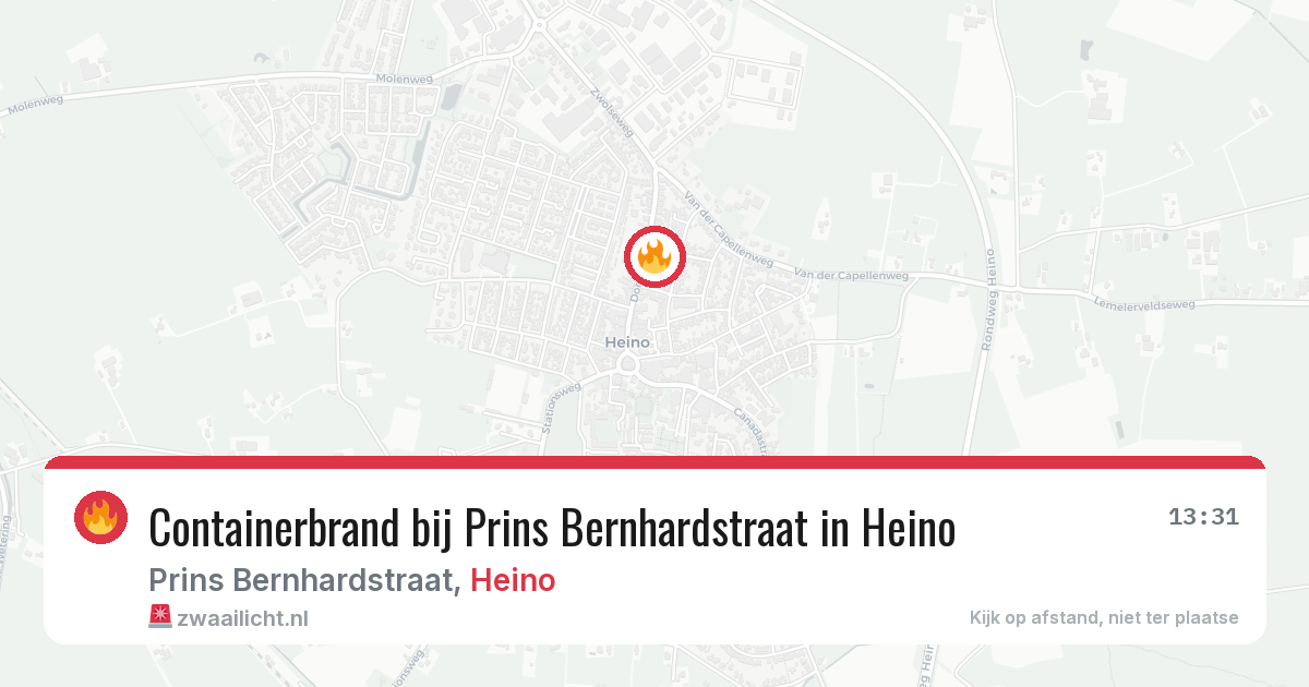 Containerbrand bij Prins Bernhardstraat in Heino — 22 jun 2026