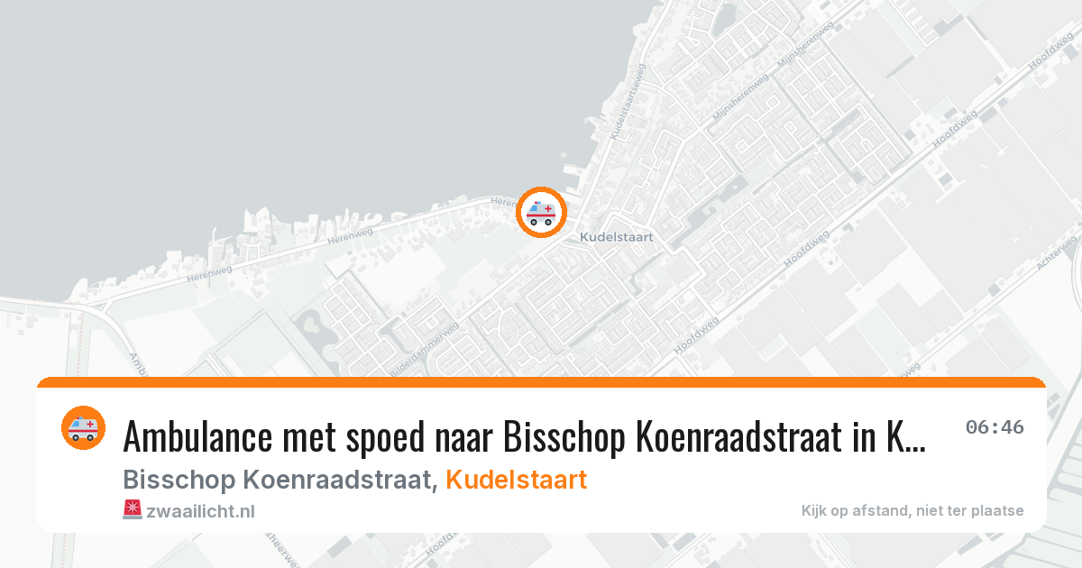 Ambulance met spoed naar Bisschop Koenraadstraat in Kudelstaart — 6 jul 2026