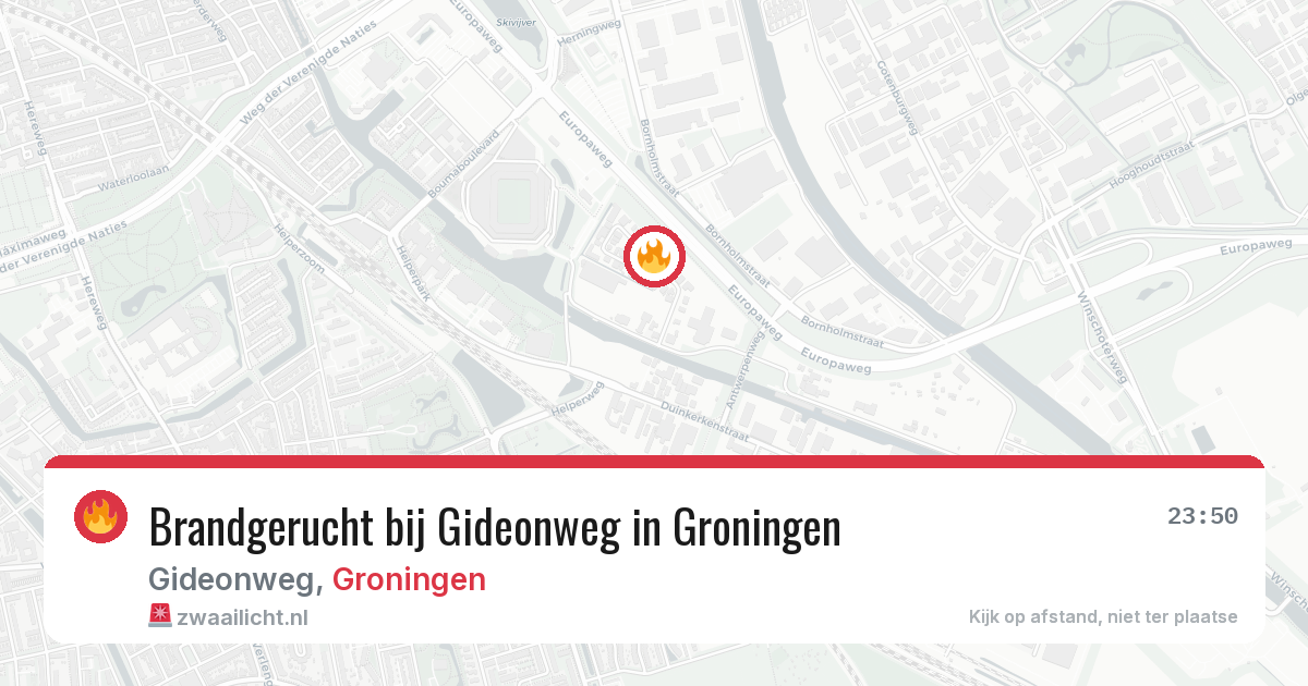 Brandgerucht bij Gideonweg in Groningen — 27 jul 2026