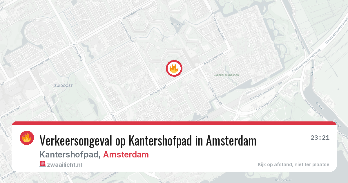Verkeersongeval op Kantershofpad in Amsterdam — 11 apr 2026