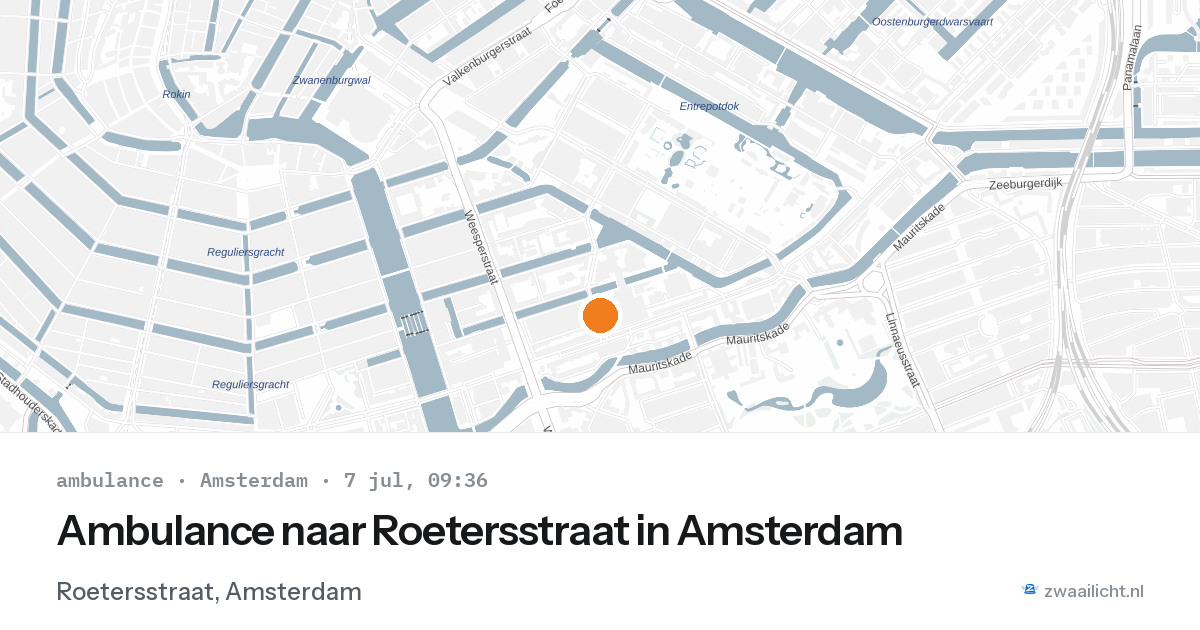 Ambulance naar Roetersstraat in Amsterdam — 7 jul 2026