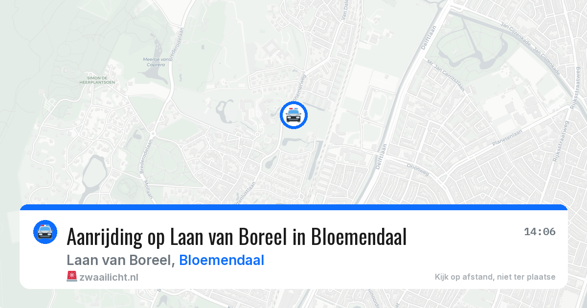 Aanrijding op Laan van Boreel in Bloemendaal — 9 jul 2026