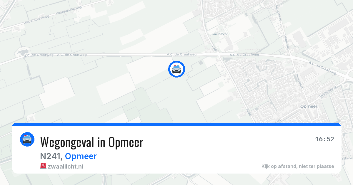 Wegongeval in Opmeer — 13 jul 2026