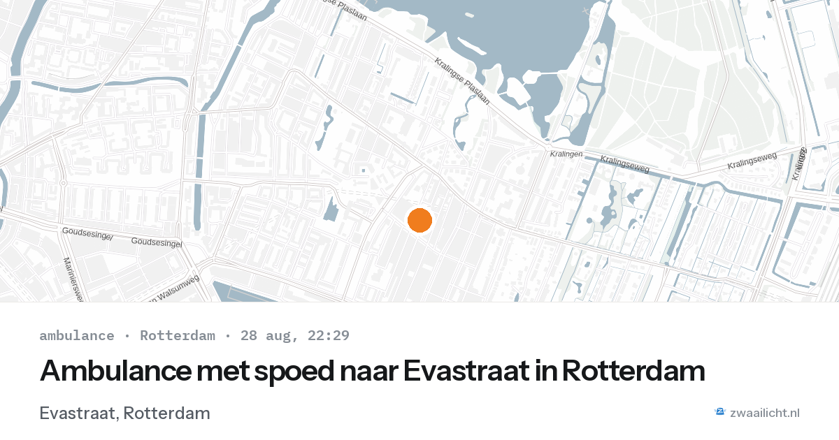 Ambulance met spoed naar Evastraat in Rotterdam — 28 aug 2026