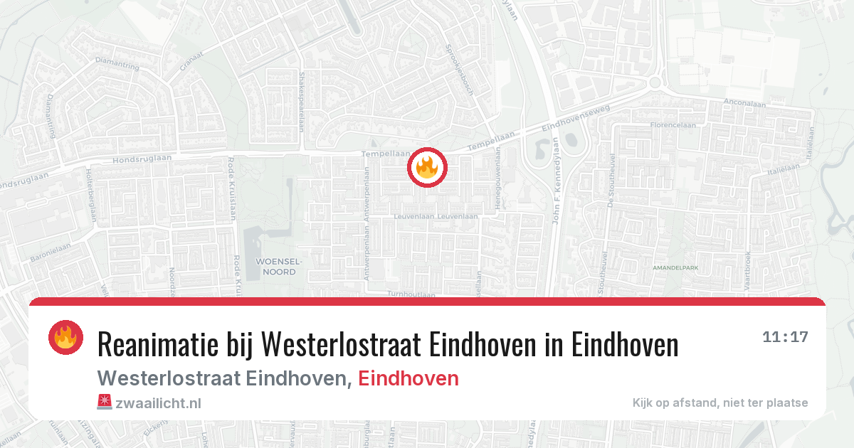 Reanimatie bij Westerlostraat Eindhoven in Eindhoven — 26 apr 2026