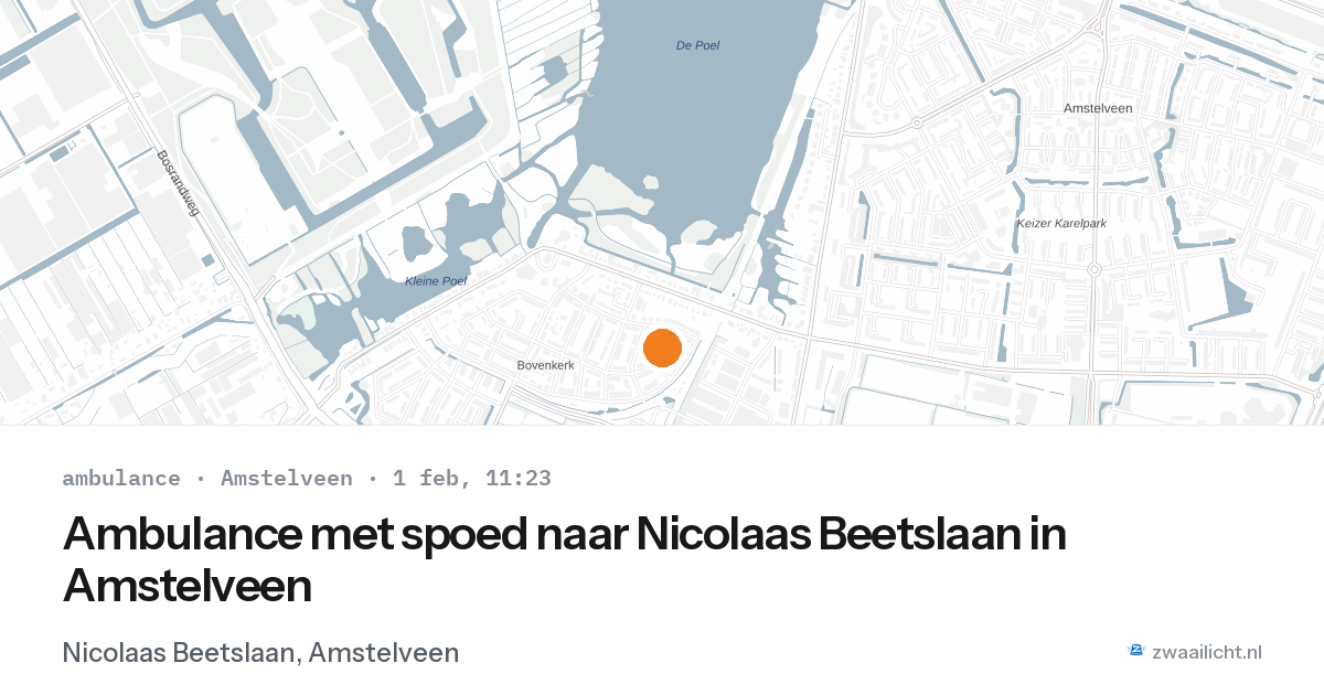 Ambulance met spoed naar Nicolaas Beetslaan in Amstelveen — 1 feb 2026