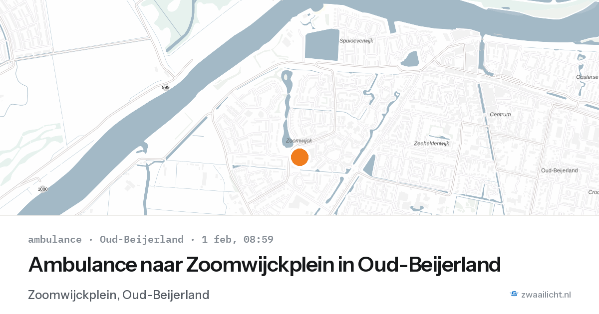 Ambulance naar Zoomwijckplein in Oud-Beijerland — 1 feb 2026