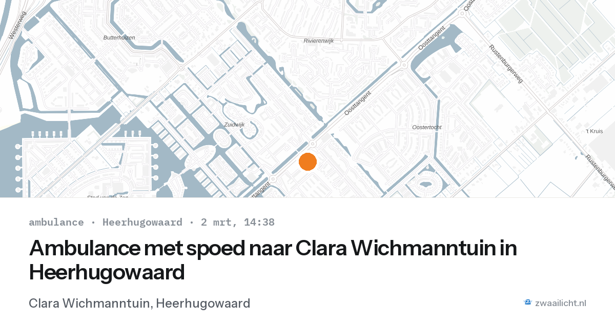 Ambulance met spoed naar Clara Wichmanntuin in Heerhugowaard — 2 mrt 2026