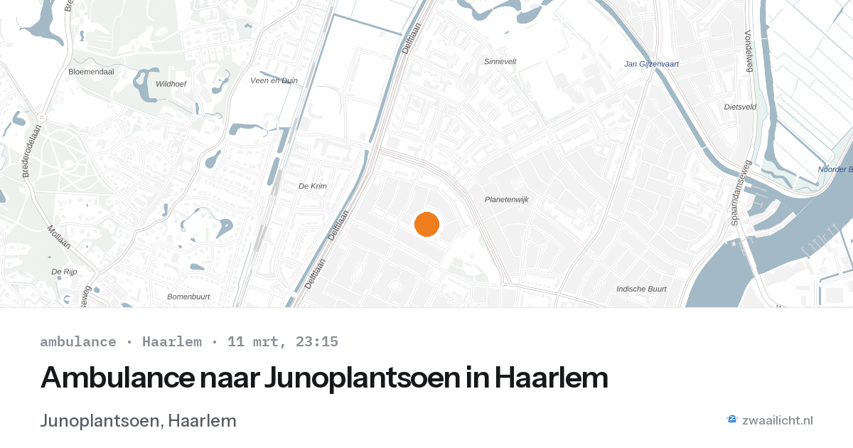 Ambulance naar Junoplantsoen in Haarlem — 11 mrt 2026