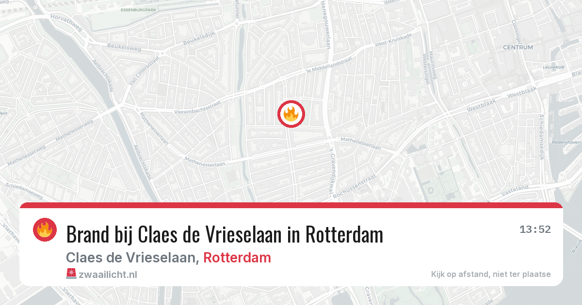 Brand bij Claes de Vrieselaan in Rotterdam — 11 aug 2026