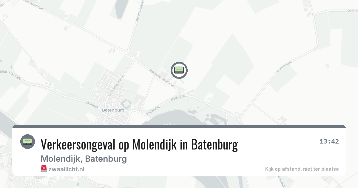 Verkeersongeval op Molendijk in Batenburg — 8 mrt 2026