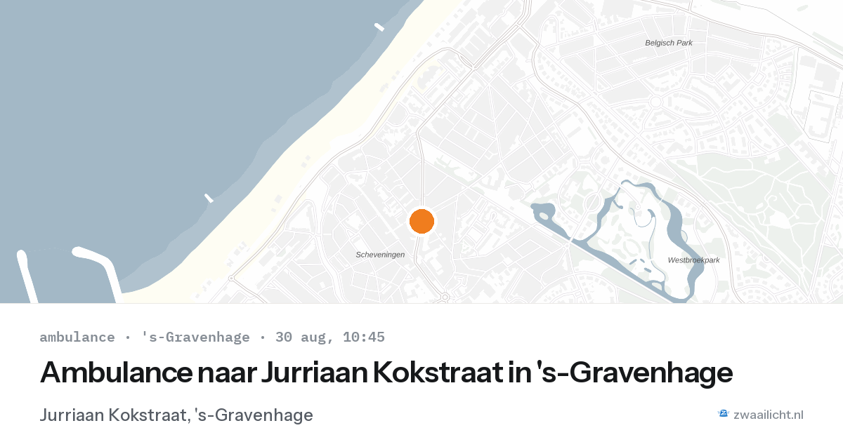 Ambulance naar Jurriaan Kokstraat in 's-Gravenhage — 30 aug 2026