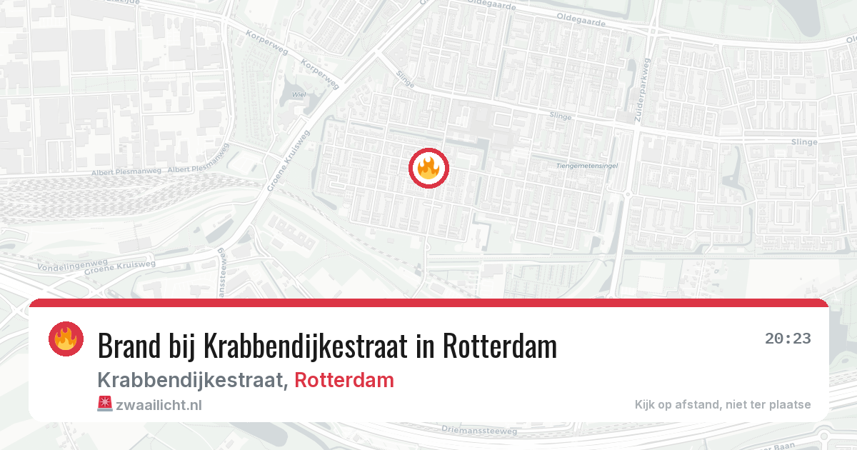 Brand bij Krabbendijkestraat in Rotterdam — 12 aug 2026