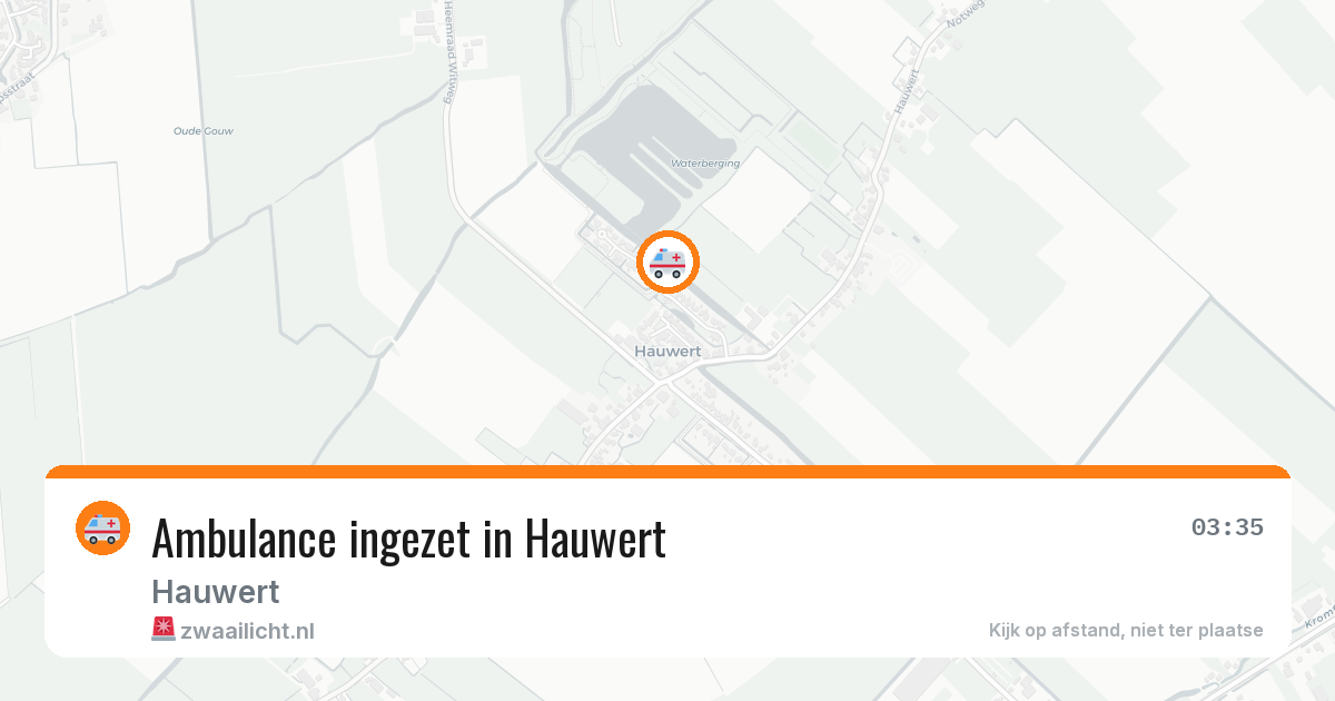 Ambulance ingezet in Hauwert — 3 apr 2026