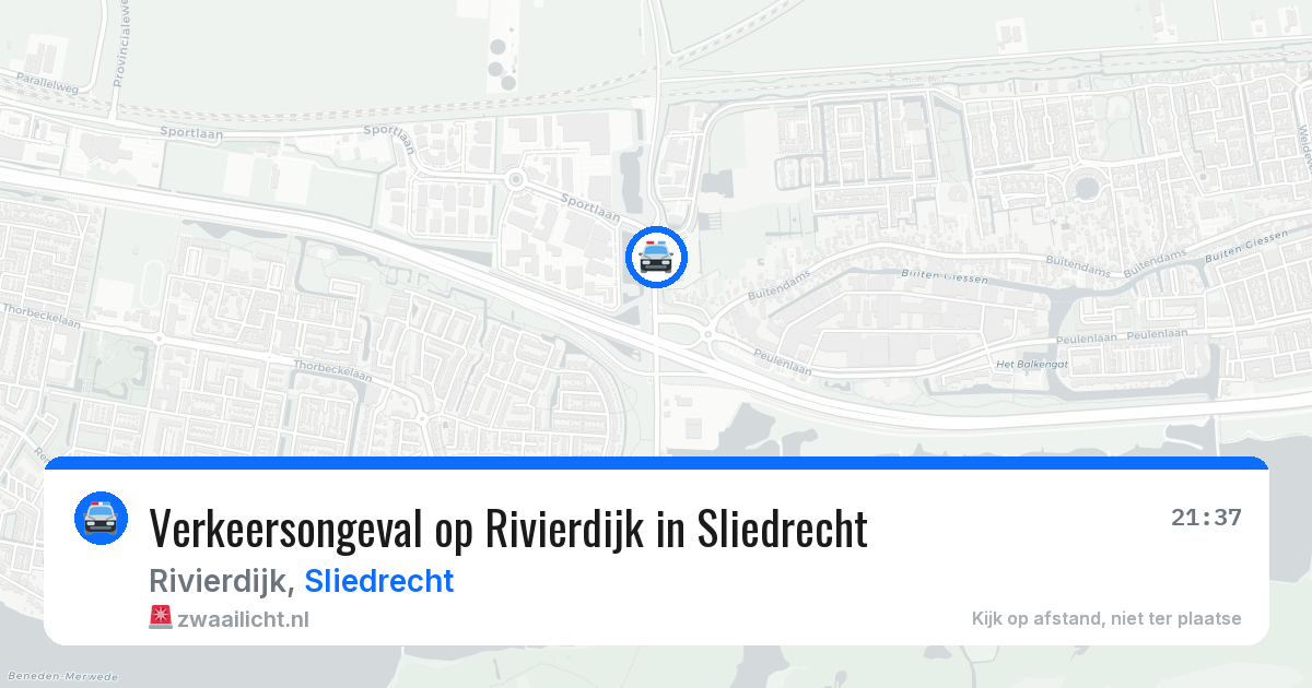 Verkeersongeval op Rivierdijk in Sliedrecht — 8 apr 2026