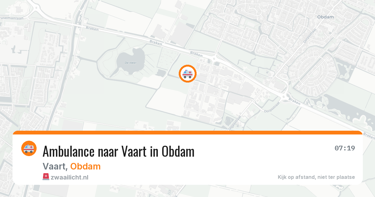 Ambulance naar Vaart in Obdam — 29 jun 2026